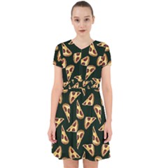 Pizza Slices Pattern Green Adorable In Chiffon Dress by TetiBright