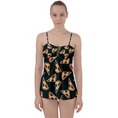 Pizza Slices Pattern Green Babydoll Tankini Set by TetiBright