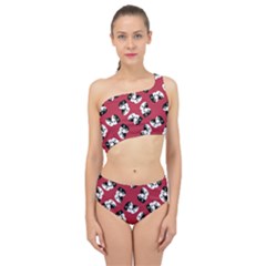 Theater Masks Burgundy Spliced Up Two Piece Swimsuit by TetiBright