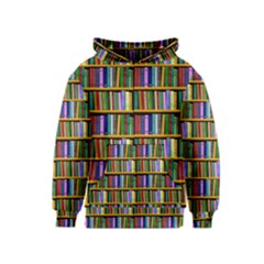 Books On A Shelf Kids  Pullover Hoodie by TetiBright