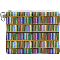 Books On A Shelf Canvas Cosmetic Bag (xxxl) by TetiBright