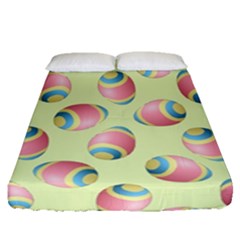 Colorful Easter Eggs Pattern Green Fitted Sheet (queen Size) by TetiBright