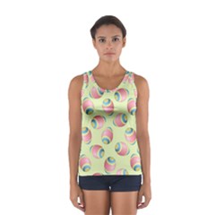 Colorful Easter Eggs Pattern Green Sport Tank Top  by TetiBright