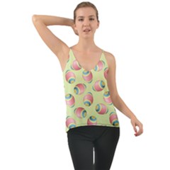 Colorful Easter Eggs Pattern Green Chiffon Cami by TetiBright