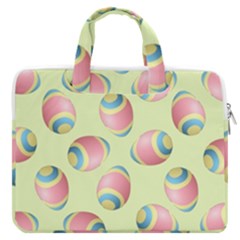 Colorful Easter Eggs Pattern Green Macbook Pro 13  Double Pocket Laptop Bag by TetiBright