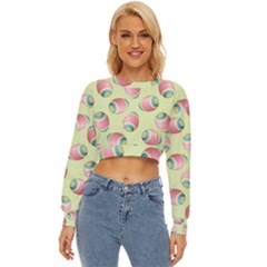 Colorful Easter Eggs Pattern Green Lightweight Long Sleeve Sweatshirt by TetiBright