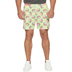 Colorful Easter Eggs Pattern Green Men s Runner Shorts by TetiBright