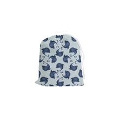 Blue Dolphins Pattern Drawstring Pouch (xs)