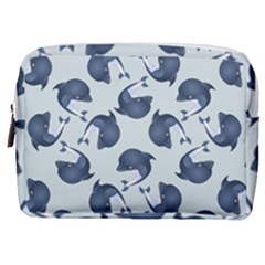 Blue Dolphins Pattern Make Up Pouch (medium) by TetiBright