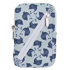 Blue Dolphins Pattern Belt Pouch Bag (small) by TetiBright
