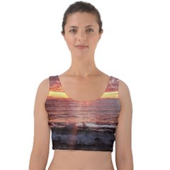 Tropical Sunset Velvet Crop Top by StarvingArtisan