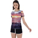 Tropical Sunset Back Circle Cutout Sports Tee View1