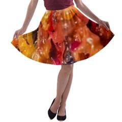 Multicolored Melted Wax Texture A-line Skater Skirt by dflcprintsclothing