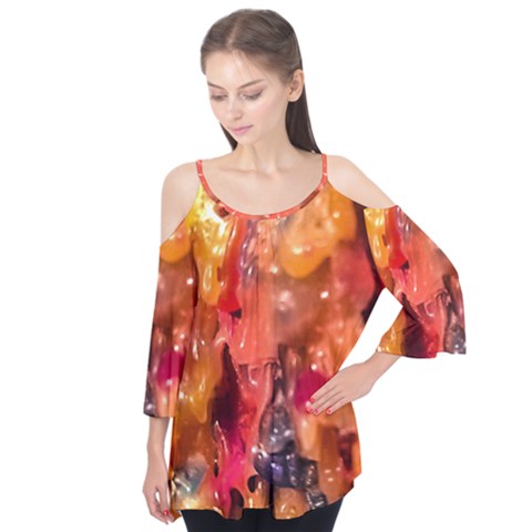 Multicolored Melted Wax Texture Flutter Tees by dflcprintsclothing