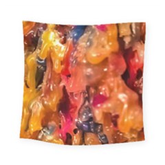 Multicolored Melted Wax Texture Square Tapestry (small) by dflcprintsclothing