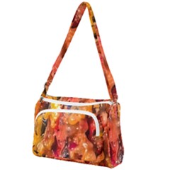 Multicolored Melted Wax Texture Front Pocket Crossbody Bag by dflcprintsclothing