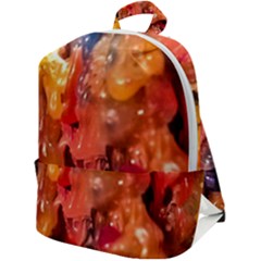 Multicolored Melted Wax Texture Zip Up Backpack by dflcprintsclothing