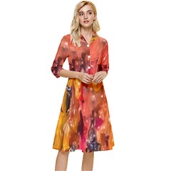 Multicolored Melted Wax Texture Classy Knee Length Dress by dflcprintsclothing