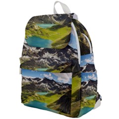 Aerial View Of Mountain And Body Of Water Top Flap Backpack