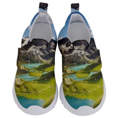 Aerial View Of Mountain And Body Of Water Kids  Velcro No Lace Shoes by danenraven