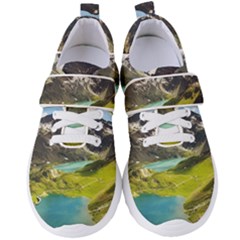 Aerial View Of Mountain And Body Of Water Women s Velcro Strap Shoes by danenraven