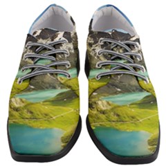 Aerial View Of Mountain And Body Of Water Women Heeled Oxford Shoes by danenraven