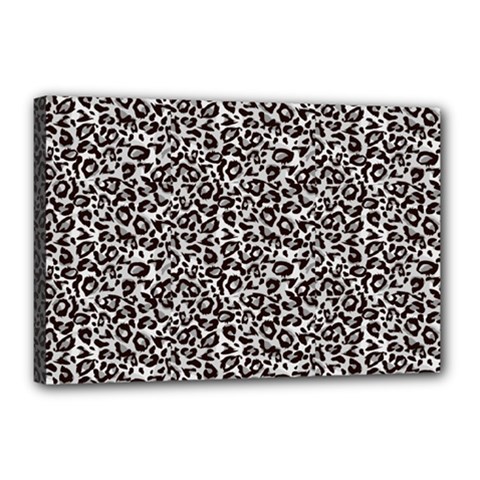 Black Cheetah Skin Canvas 18  x 12  (Stretched)