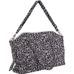 Black Cheetah Skin Canvas Crossbody Bag