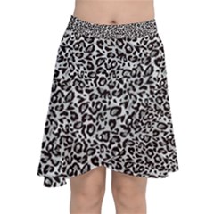 Black Cheetah Skin Chiffon Wrap Front Skirt