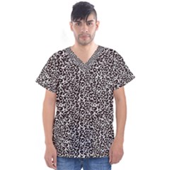 Black Cheetah Skin Men s V-Neck Scrub Top