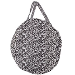 Black Cheetah Skin Giant Round Zipper Tote by Sparkle