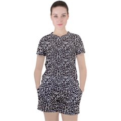 Black Cheetah Skin Women s Tee and Shorts Set