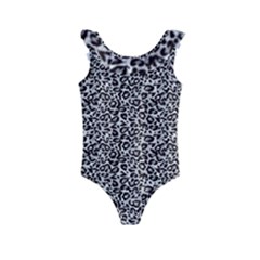 Black Cheetah Skin Kids  Frill Swimsuit