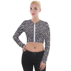 Black Cheetah Skin Long Sleeve Cropped Velvet Jacket