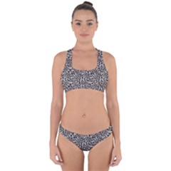 Black Cheetah Skin Cross Back Hipster Bikini Set by Sparkle