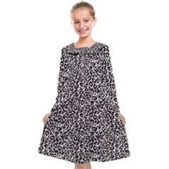 Black Cheetah Skin Kids  Midi Sailor Dress