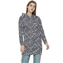 Black Cheetah Skin Women s Long Oversized Pullover Hoodie