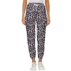 Black Cheetah Skin Cropped Drawstring Pants