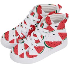 Watermelon Seamless Pattern Kids  Hi-top Skate Sneakers by Jancukart