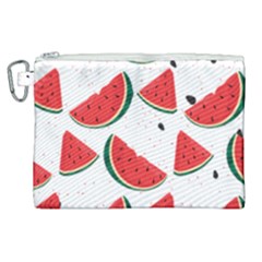 Watermelon Seamless Pattern Canvas Cosmetic Bag (xl) by Jancukart