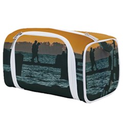 River Breakwater Sunset, Montevideo, Uruguay Toiletries Pouch by dflcprintsclothing