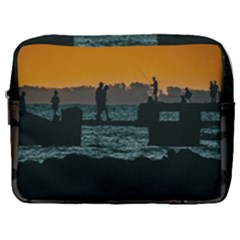 River Breakwater Sunset, Montevideo, Uruguay Make Up Pouch (large) by dflcprintsclothing