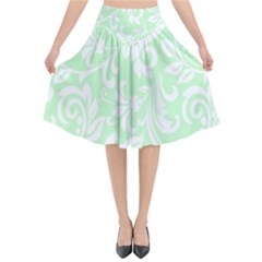 Clean Ornament Tribal Flowers  Flared Midi Skirt by ConteMonfrey