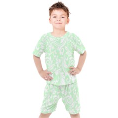 Clean Ornament Tribal Flowers  Kids  Tee And Shorts Set by ConteMonfrey