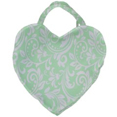 Clean Ornament Tribal Flowers  Giant Heart Shaped Tote by ConteMonfrey