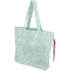 Clean Ornament Tribal Flowers  Drawstring Tote Bag by ConteMonfrey