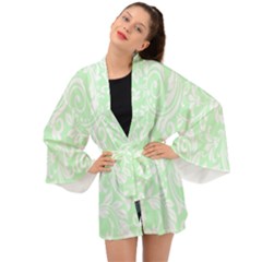 Clean Ornament Tribal Flowers  Long Sleeve Kimono by ConteMonfrey