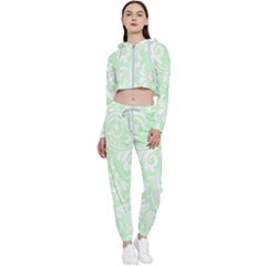 Clean Ornament Tribal Flowers  Cropped Zip Up Lounge Set
