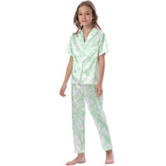 Clean Ornament Tribal Flowers  Kids  Satin Short Sleeve Pajamas Set by ConteMonfrey