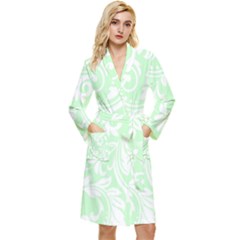 Clean Ornament Tribal Flowers  Long Sleeve Velour Robe by ConteMonfrey